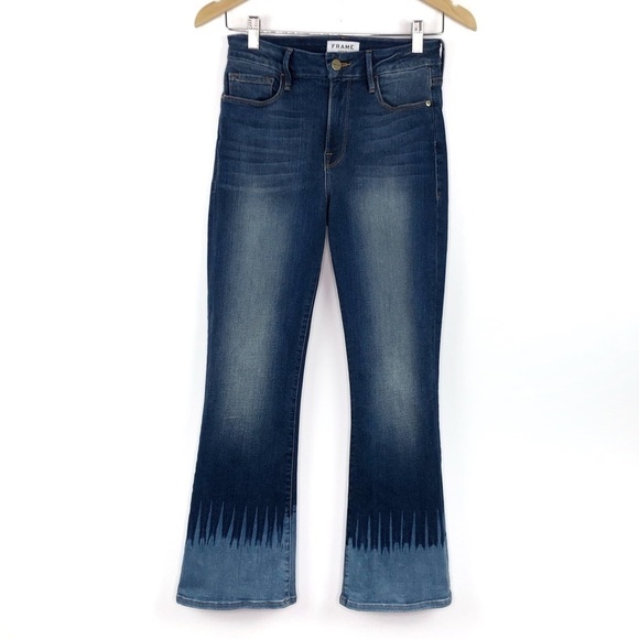 FRAME DENIM Le Crop Mini Boot Tie Dye Jeans 27 - Picture 3 of 10